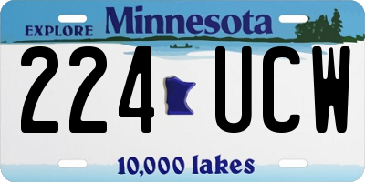 MN license plate 224UCW