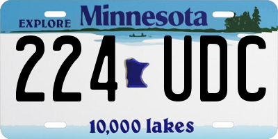 MN license plate 224UDC