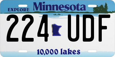 MN license plate 224UDF