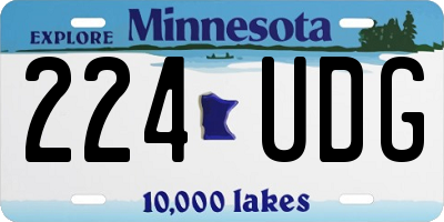 MN license plate 224UDG