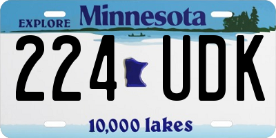 MN license plate 224UDK