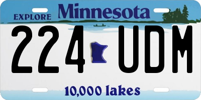 MN license plate 224UDM