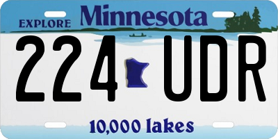 MN license plate 224UDR