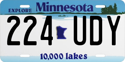 MN license plate 224UDY