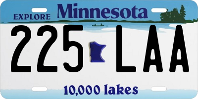 MN license plate 225LAA