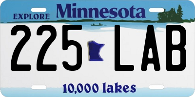 MN license plate 225LAB