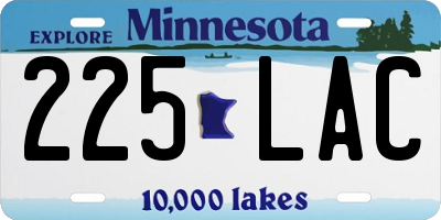 MN license plate 225LAC