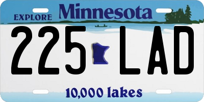 MN license plate 225LAD