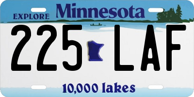 MN license plate 225LAF