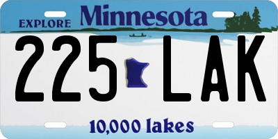 MN license plate 225LAK