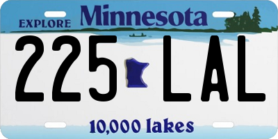 MN license plate 225LAL