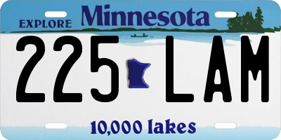 MN license plate 225LAM