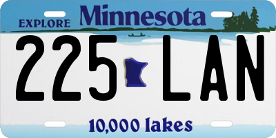 MN license plate 225LAN