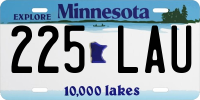 MN license plate 225LAU