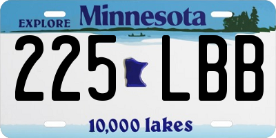 MN license plate 225LBB