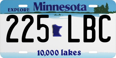 MN license plate 225LBC