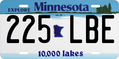 MN license plate 225LBE