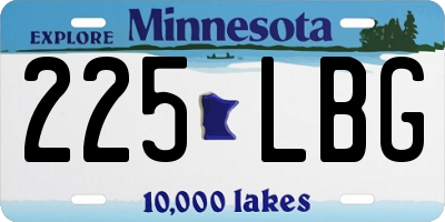 MN license plate 225LBG