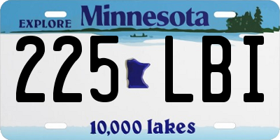 MN license plate 225LBI