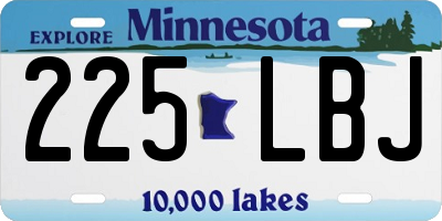 MN license plate 225LBJ