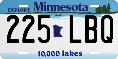 MN license plate 225LBQ