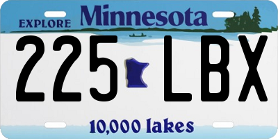 MN license plate 225LBX