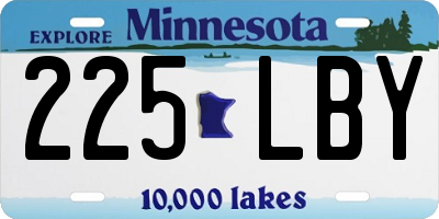 MN license plate 225LBY