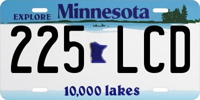 MN license plate 225LCD