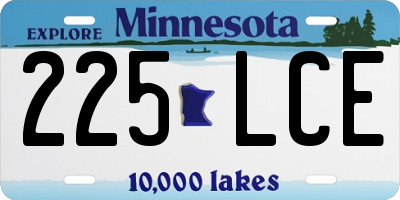 MN license plate 225LCE