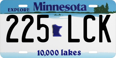 MN license plate 225LCK