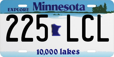 MN license plate 225LCL