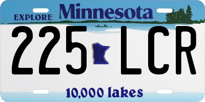 MN license plate 225LCR