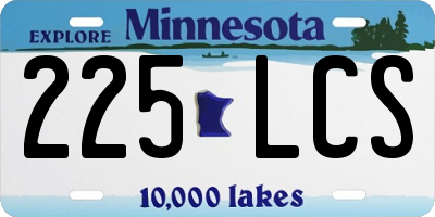 MN license plate 225LCS