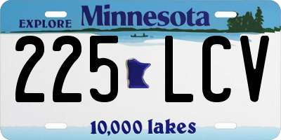 MN license plate 225LCV