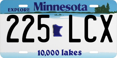 MN license plate 225LCX
