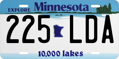 MN license plate 225LDA