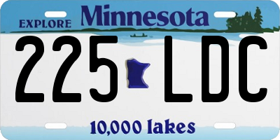 MN license plate 225LDC