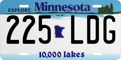 MN license plate 225LDG