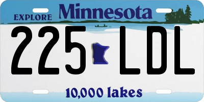 MN license plate 225LDL