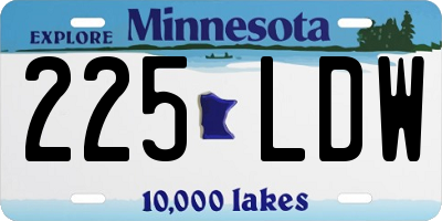MN license plate 225LDW
