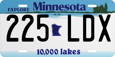 MN license plate 225LDX