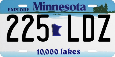 MN license plate 225LDZ