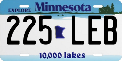 MN license plate 225LEB