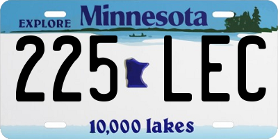 MN license plate 225LEC