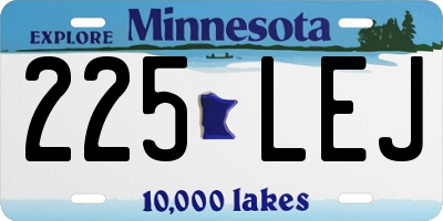MN license plate 225LEJ