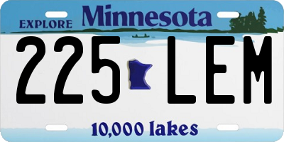 MN license plate 225LEM