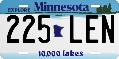 MN license plate 225LEN