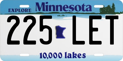 MN license plate 225LET