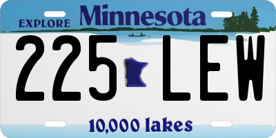 MN license plate 225LEW