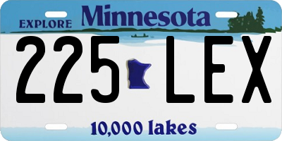 MN license plate 225LEX
